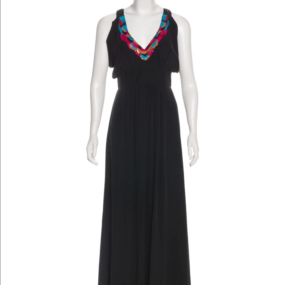 TIBI Black Silk Maxi Dress Size: XS